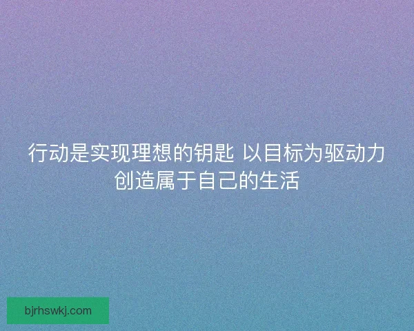 行动是实现理想的钥匙 以目标为驱动力创造属于自己的生活