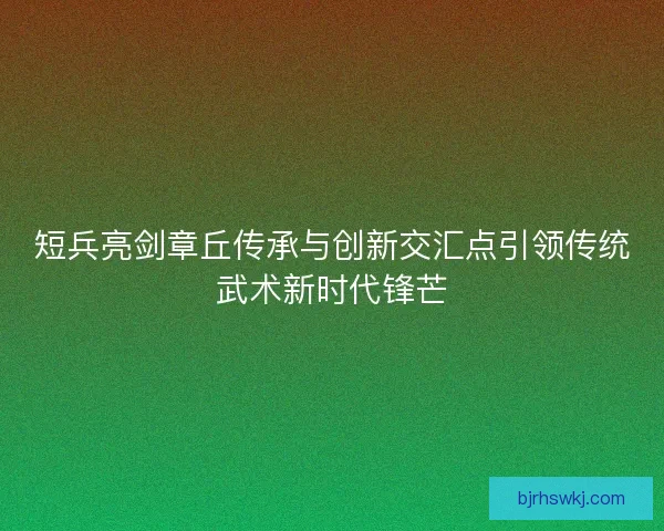 短兵亮剑章丘传承与创新交汇点引领传统武术新时代锋芒