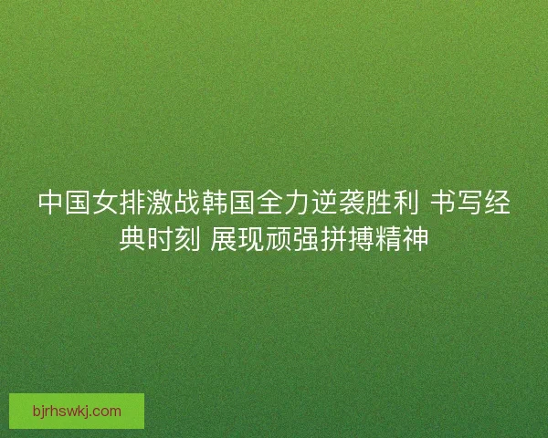中国女排激战韩国全力逆袭胜利 书写经典时刻 展现顽强拼搏精神